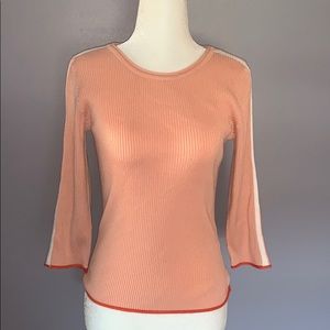 Piping trim and stripe on sleeve sweater